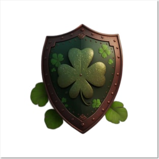 A Four Leaf Clover Shield Posters and Art